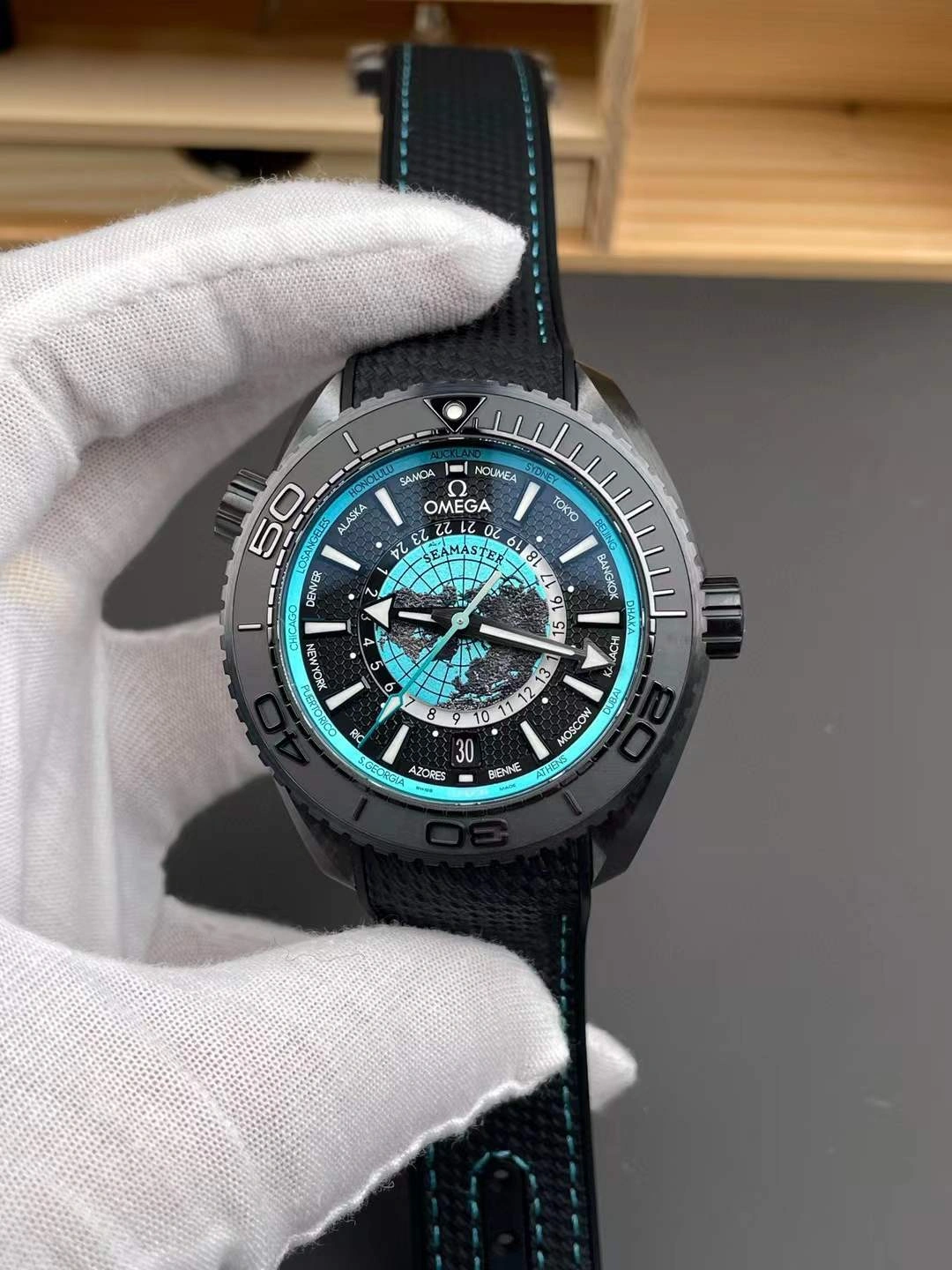 Durable CBD Factory Omega Seamaster Planet Ocean 600M Worldtimer Ref. 215.92.46.22.01.006 1:1 Super Clone – DD8938 Movement 246
